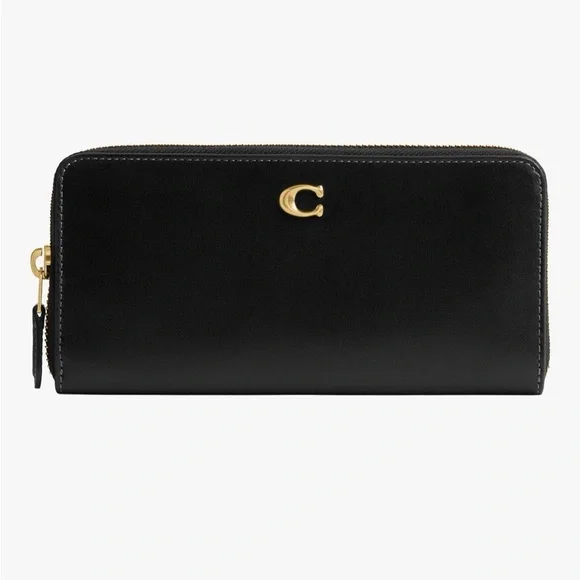 Coach Black Wallet with Gold Accents - Picture 1 of 6